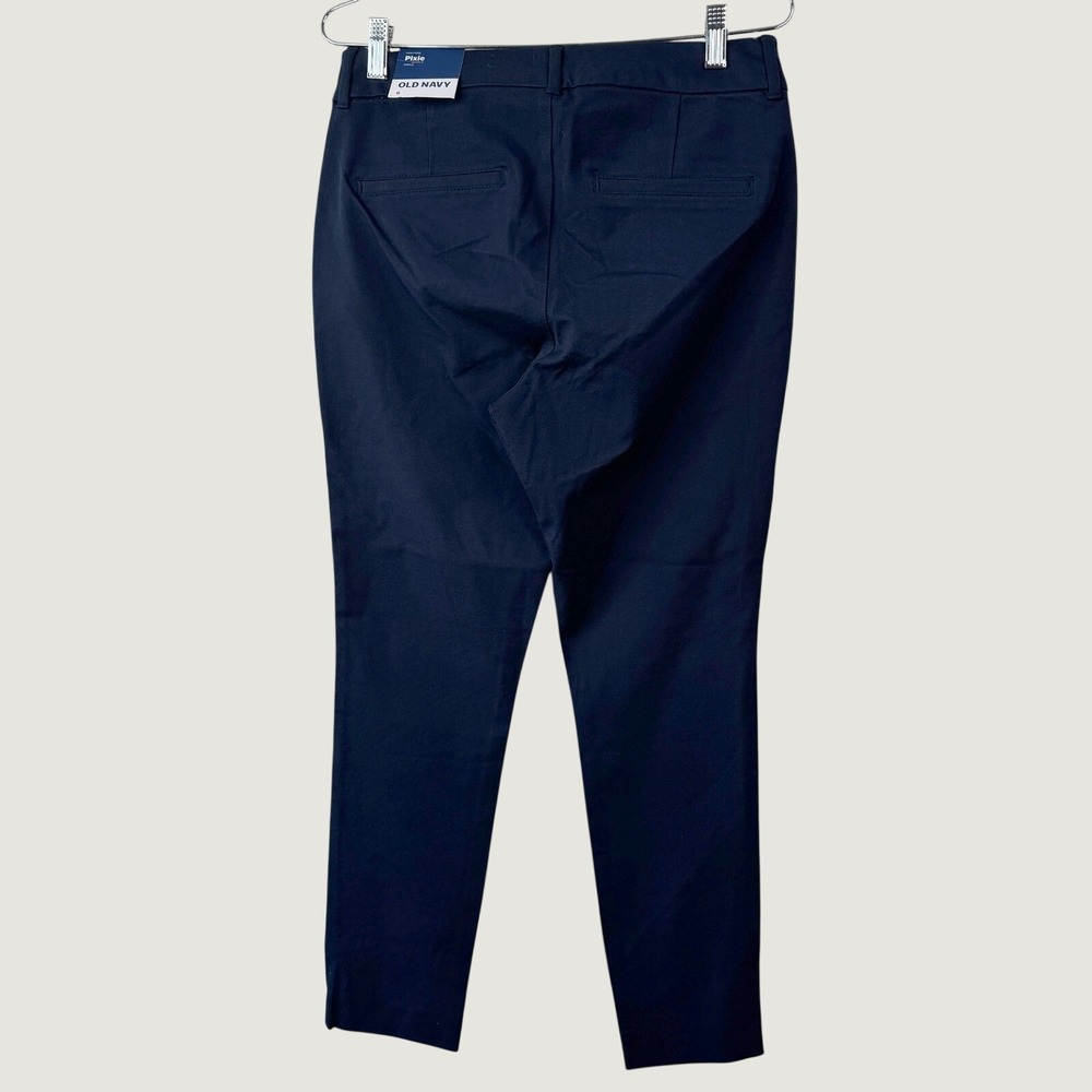 Old Navy Pixie High Rise Pants 6 Navy Blue Business Casual Professional Ankle - Picture 2 of 9